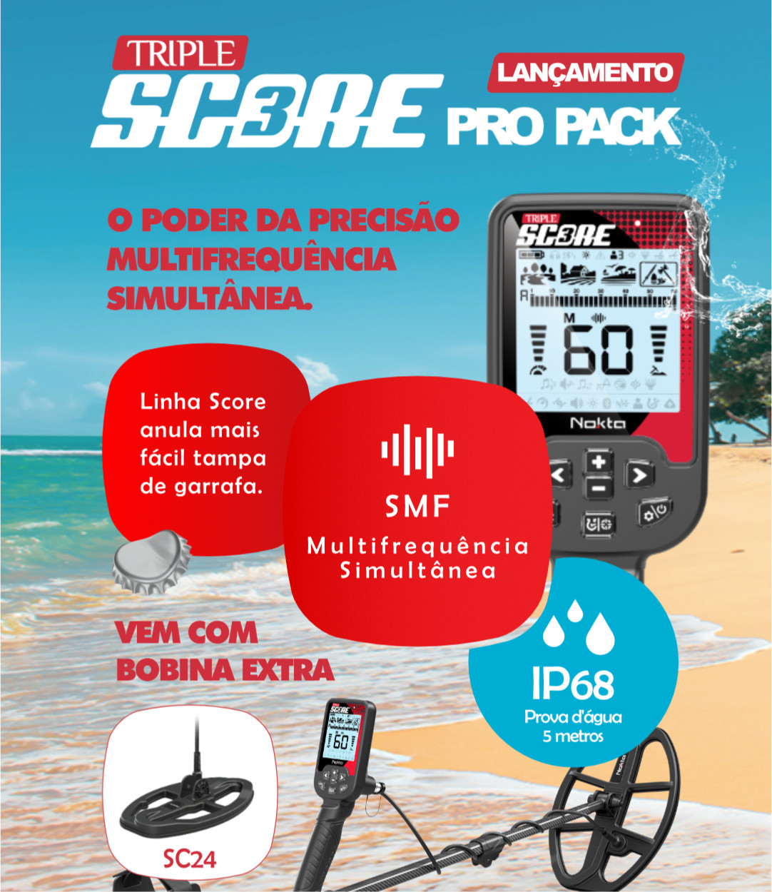 Detector Nokta Triple Score - Multifrequencia Simultanea - Pontue como Profissional